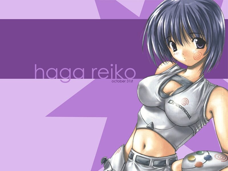 Anime Girl with Controller — Purple, Playful, Manga, Short Hair