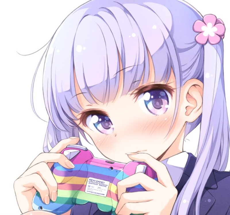 Anime Girl with Controller — Purple, Playful