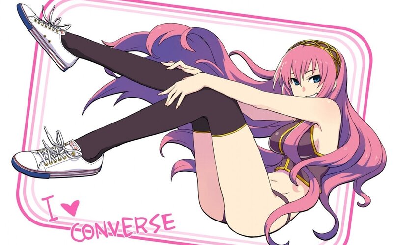 anime girl with converse shoes
