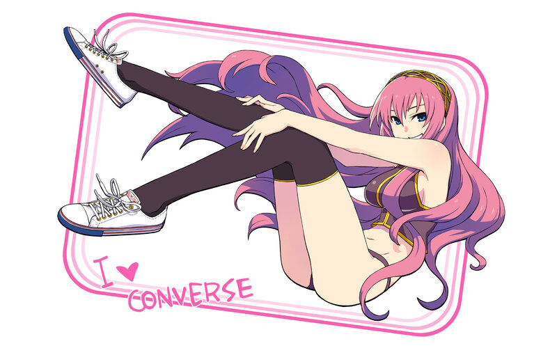 anime girl with converse shoes