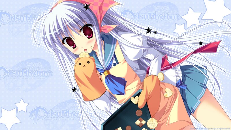 Anime Girl with Cookies — Blue