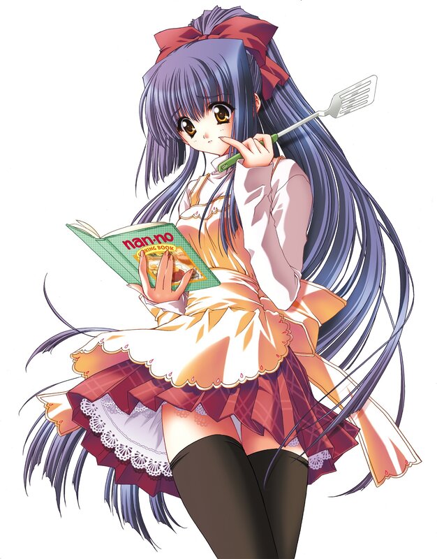 anime girl with cooking book