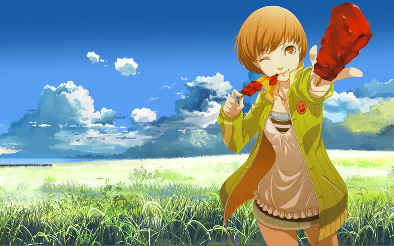 Anime girl with corn dog