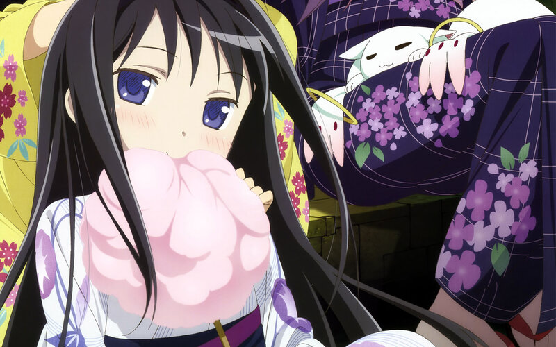 Anime Girl with Cotton Candy — Purple, Calm