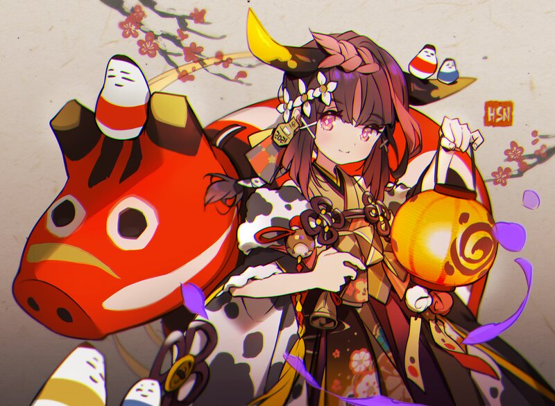 Anime Girl with Cow