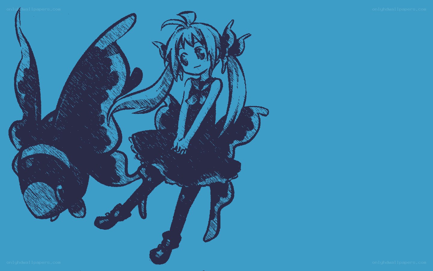 anime girl with creature