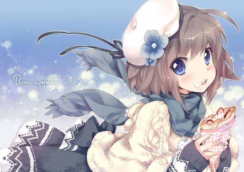 Anime Girl with Crepe — Blue
