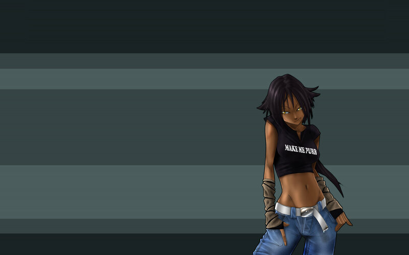 anime girl with crop top