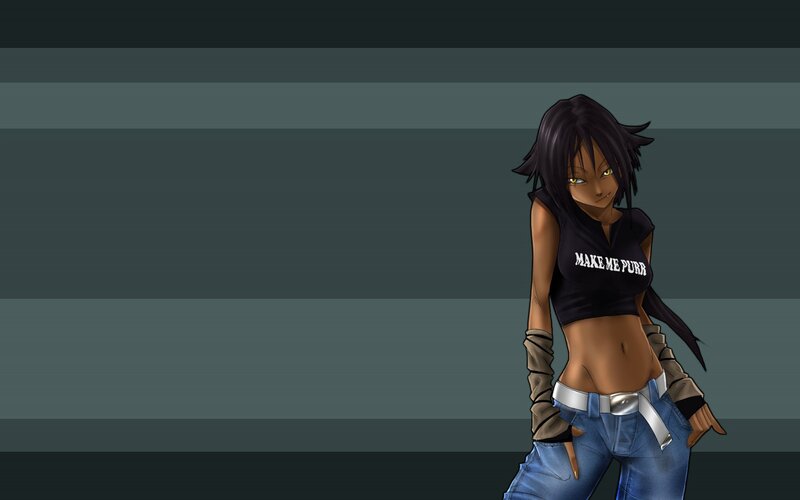 anime girl with crop top