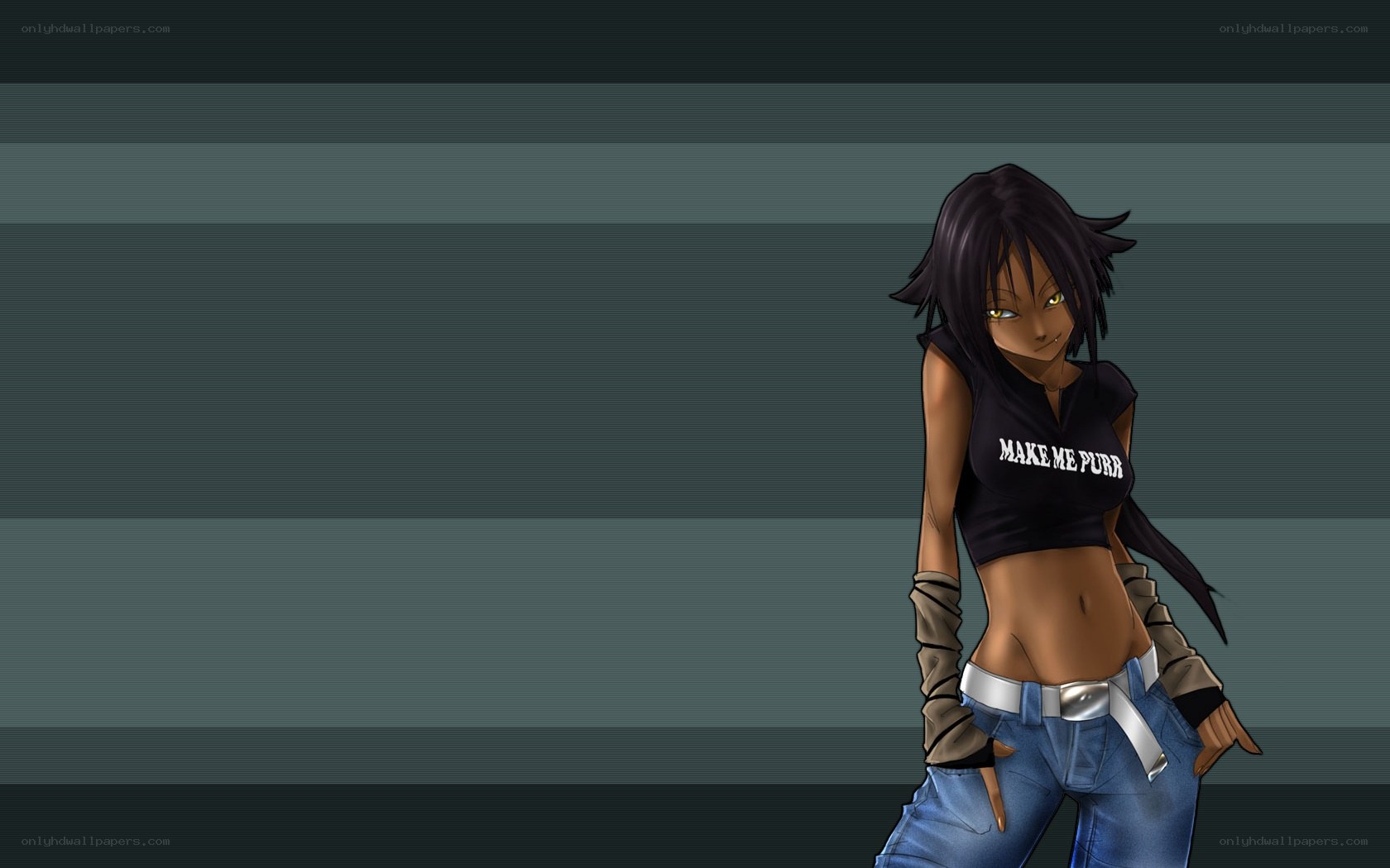 anime girl with crop top