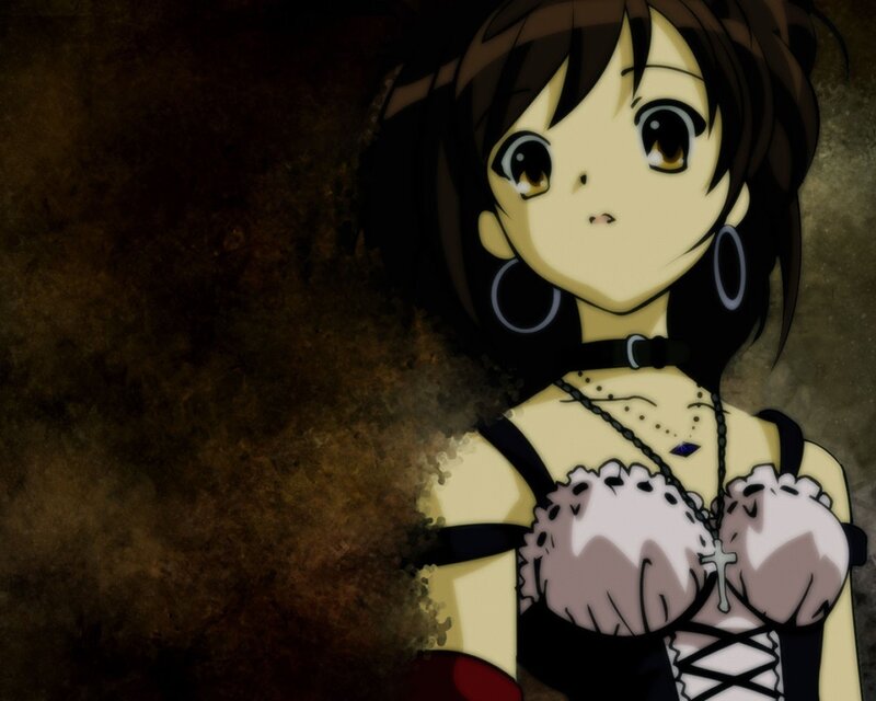 anime girl with cross necklace