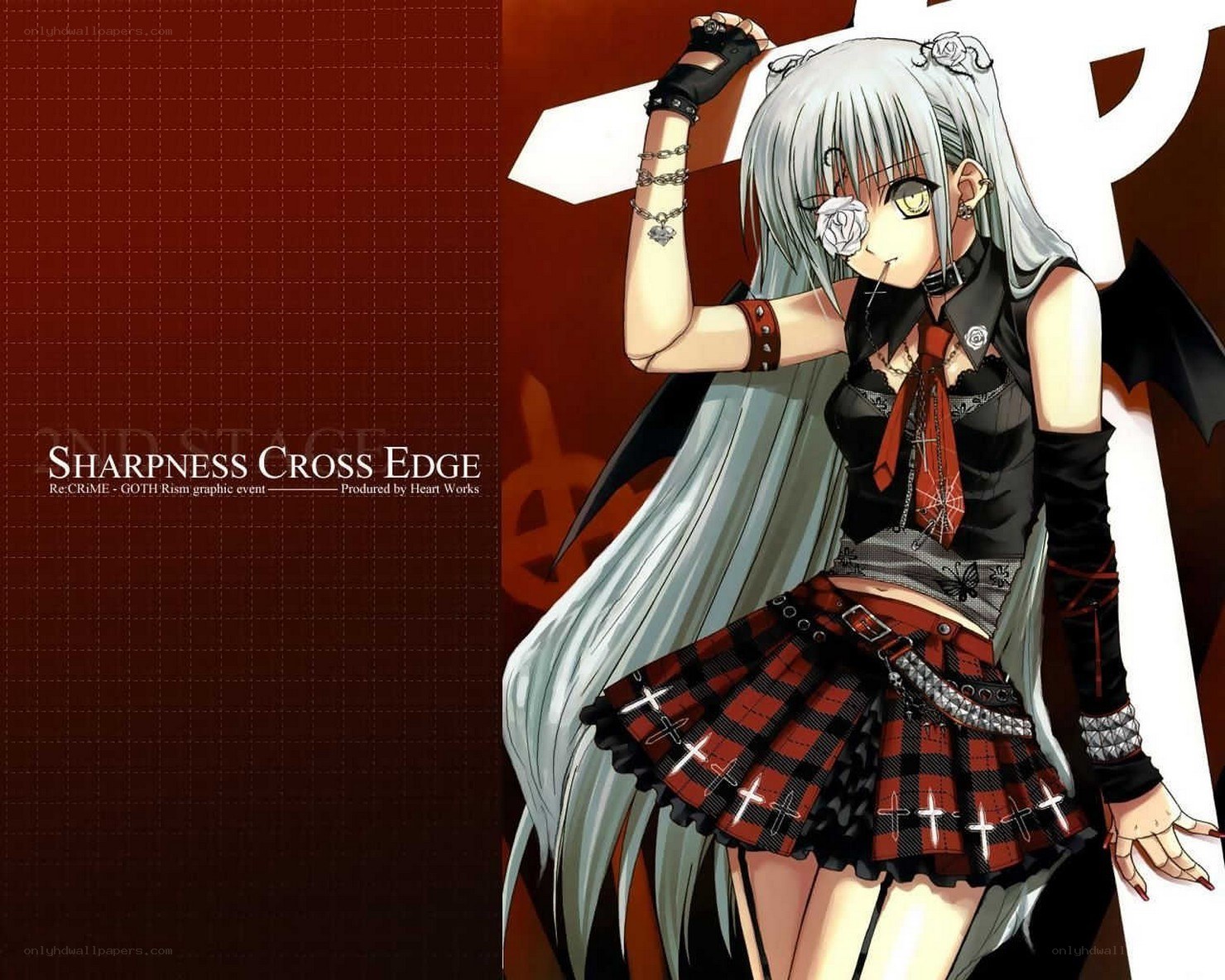 Anime girl with cross weapon