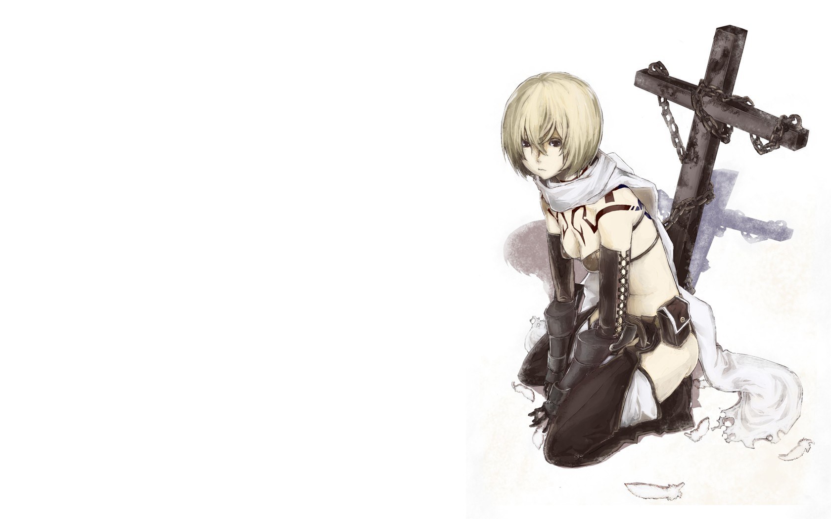 anime girl with cross