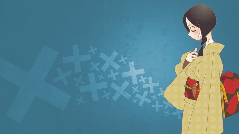 anime girl with crosses