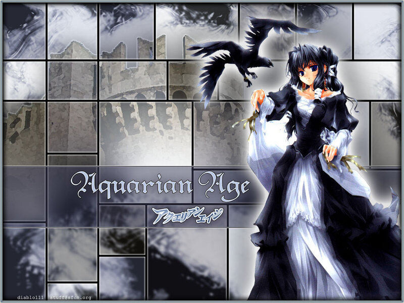 Anime Girl with Crow — Black, Dramatic, Castle Ruins