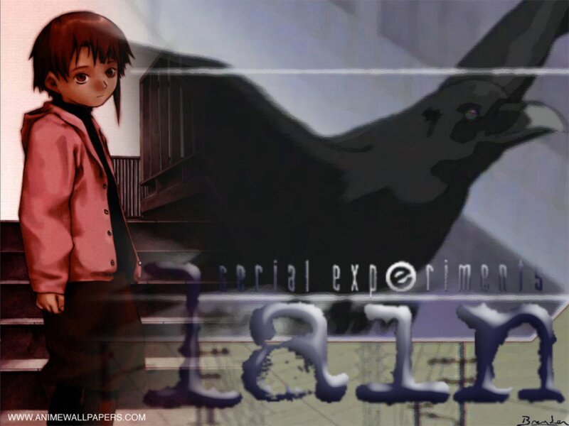 Anime Girl with Crow — Red, Dramatic, Stairs