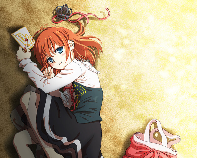 Anime girl with crown and letter