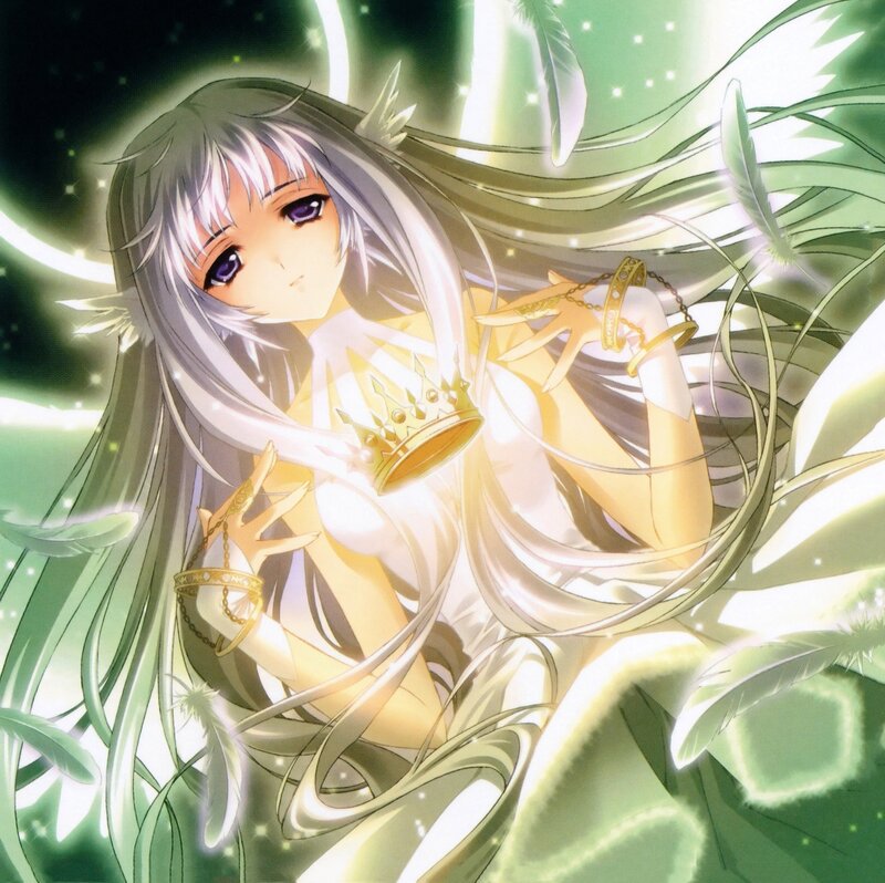 Anime Girl with Crown — Green