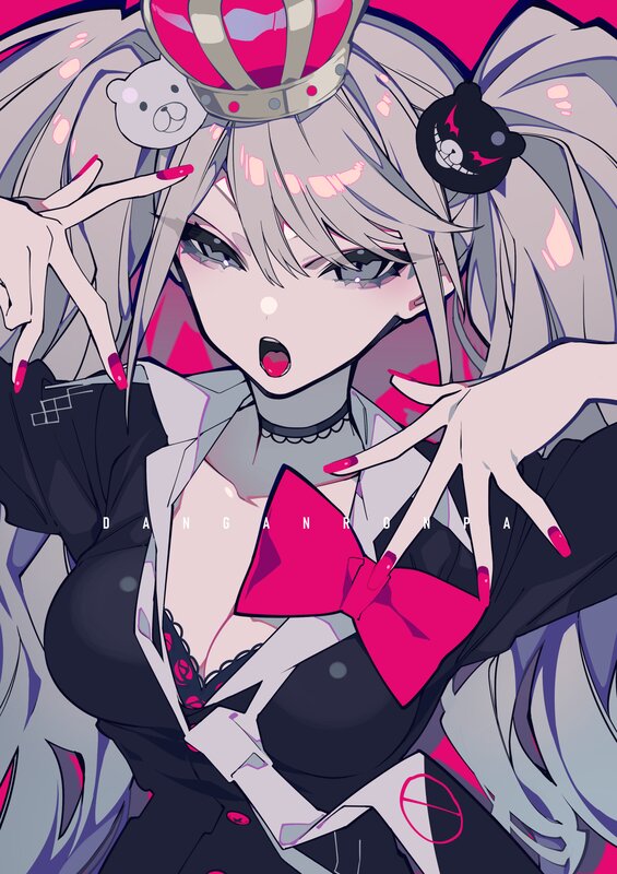 Anime Girl with Crown — Pink, Dramatic