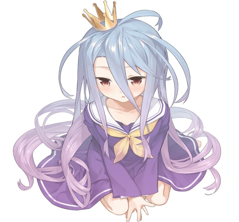 Anime Girl with Crown — Purple, Calm