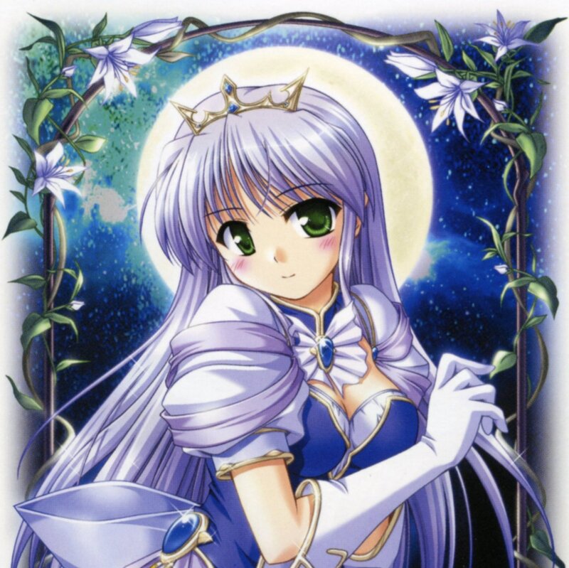 Anime Girl with Crown — Purple, Serene