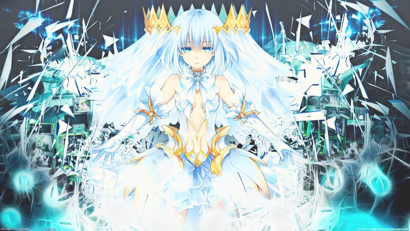 Anime Girl with Crown — White, Dramatic