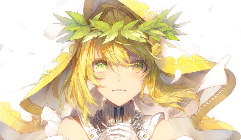 Anime Girl with Crown — Yellow