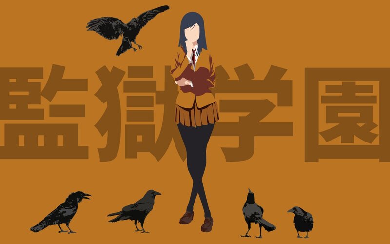 Anime Girl with Crows — Brown, Dramatic, Manga