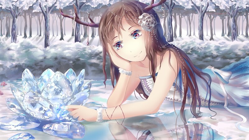 Anime Girl with Crystal Lotus