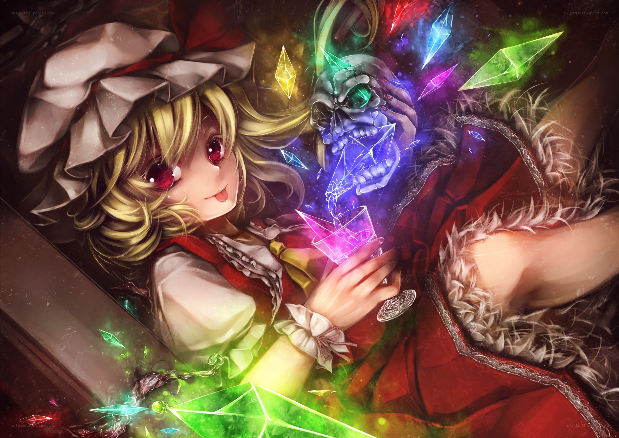 Anime girl with crystal magic