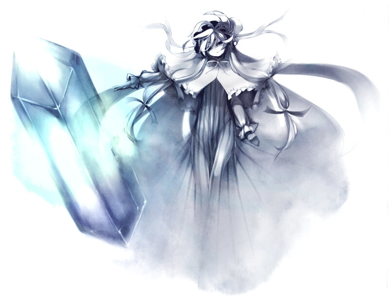 anime girl with crystal shield