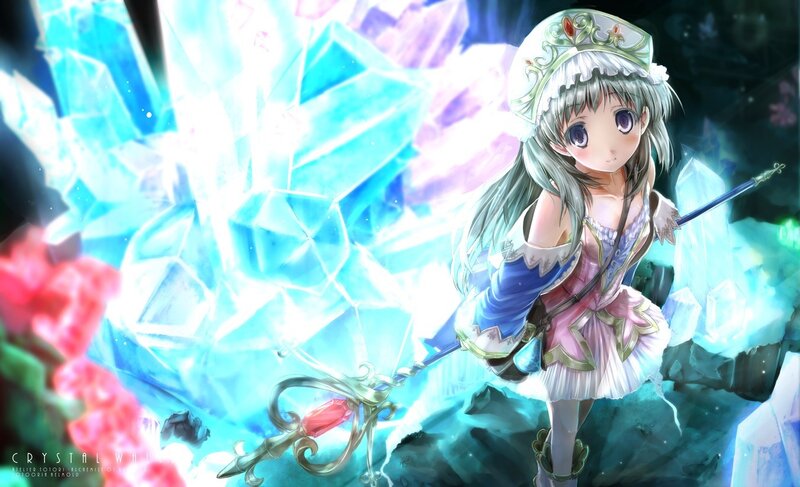 anime girl with crystal staff
