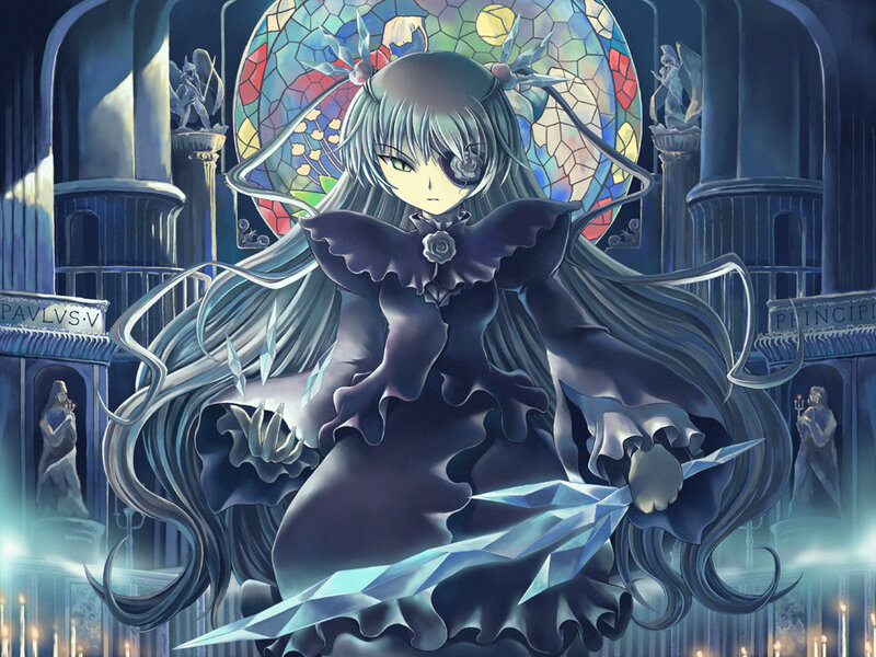 anime girl with crystal sword