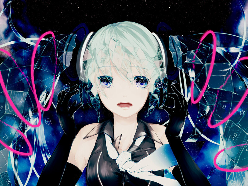 anime girl with crystal wings
