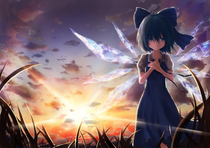 anime girl with crystal wings
