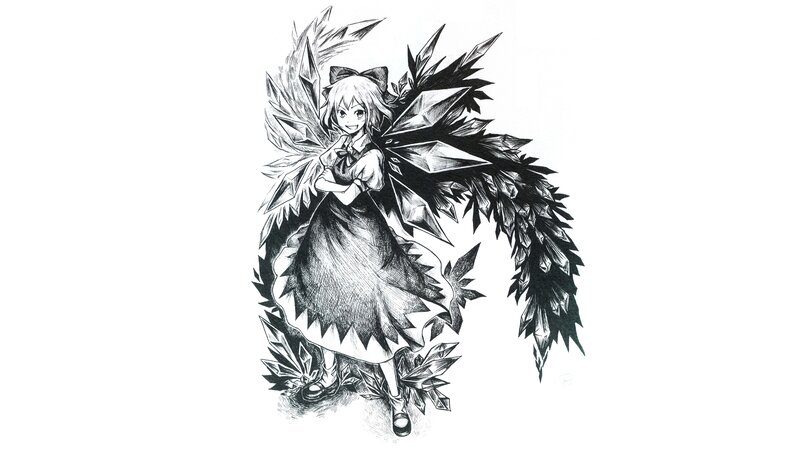anime girl with crystal wings