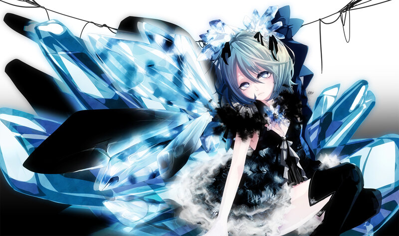 anime girl with crystal wings