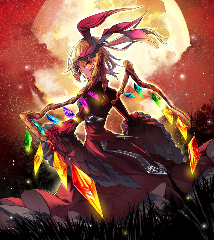 Anime girl with crystals