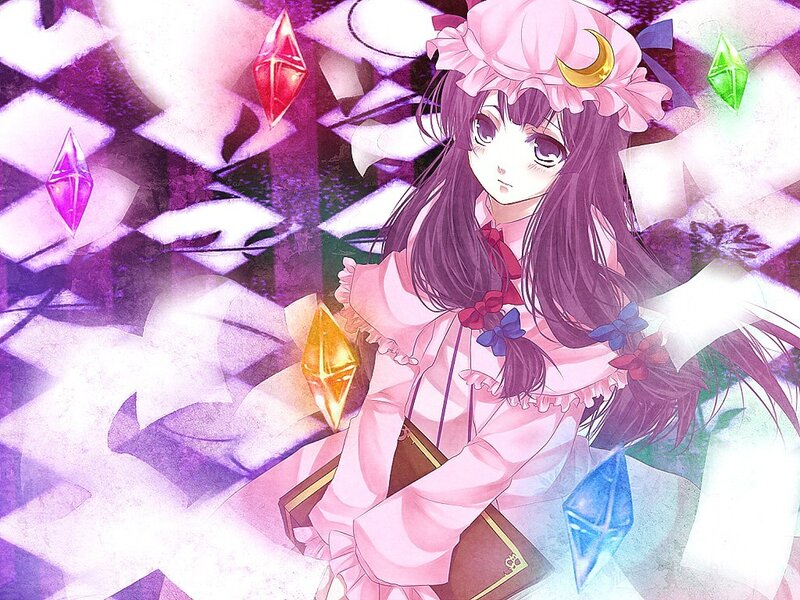 anime girl with crystals