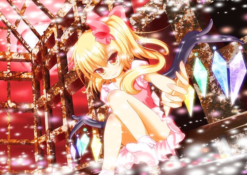 anime girl with crystals