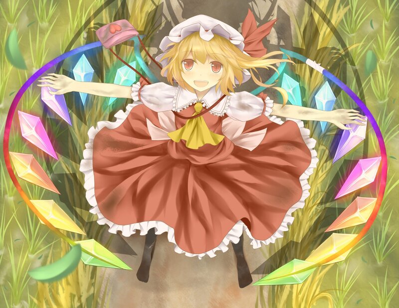 anime girl with crystals