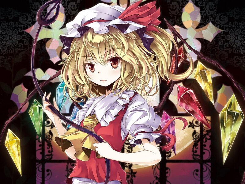 anime girl with crystals