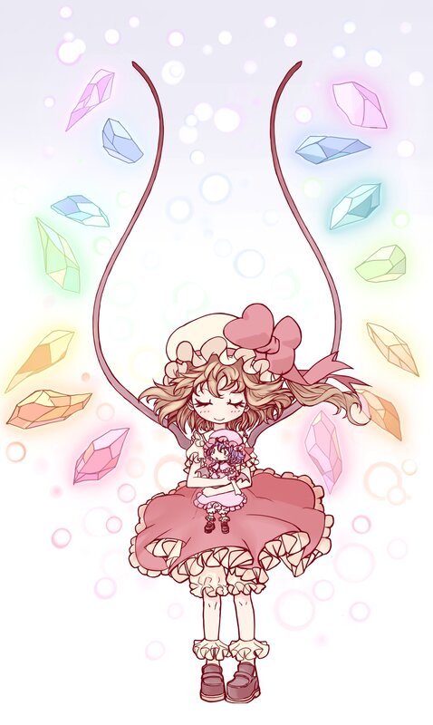 Anime girl with crystals