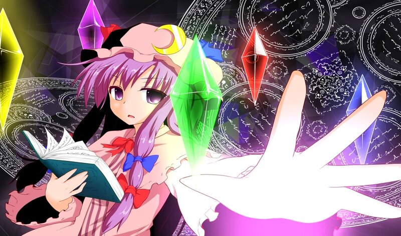 anime girl with crystals