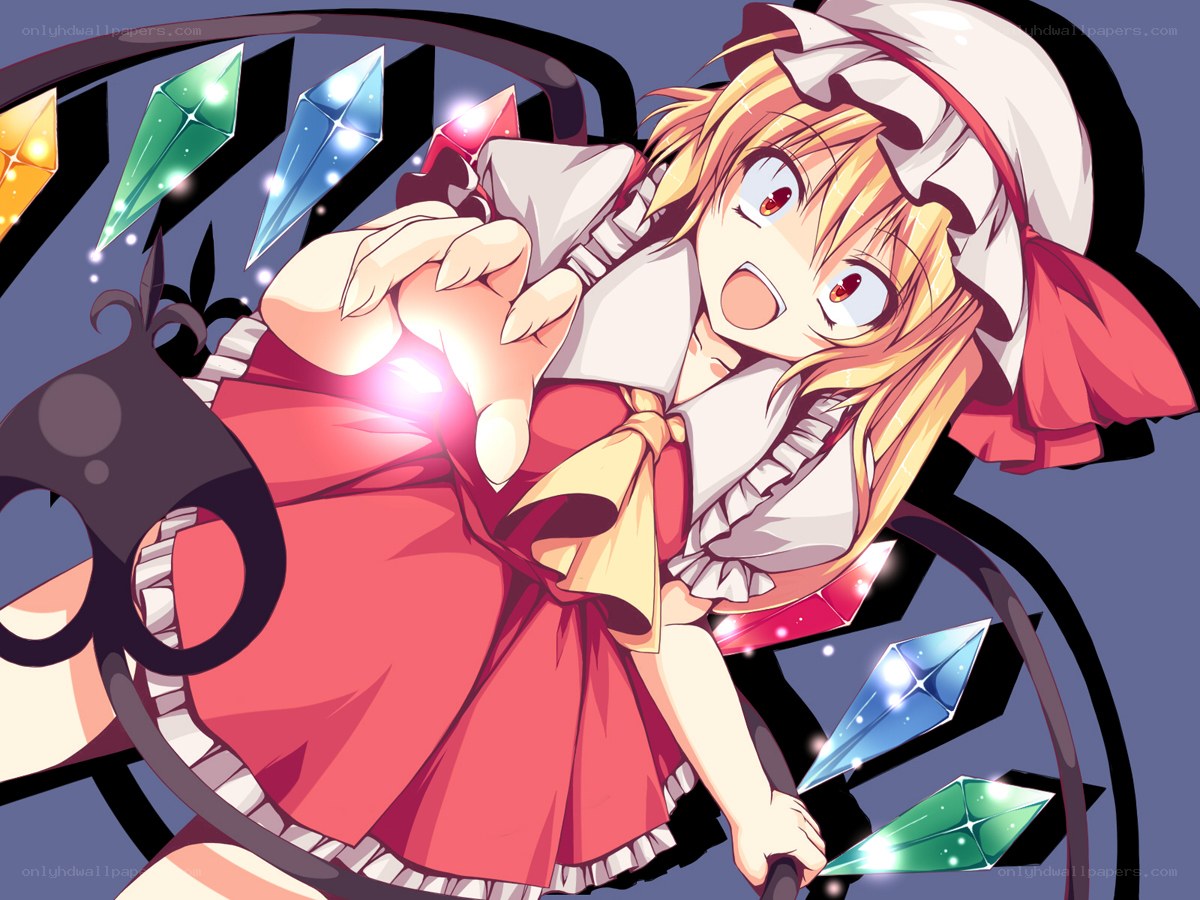 anime girl with crystals