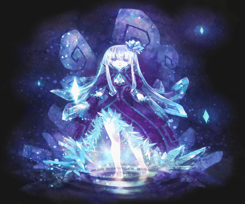 Anime Girl with Crystals — Purple