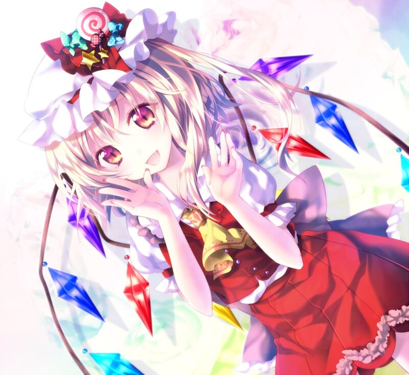 Anime Girl with Crystals — Red