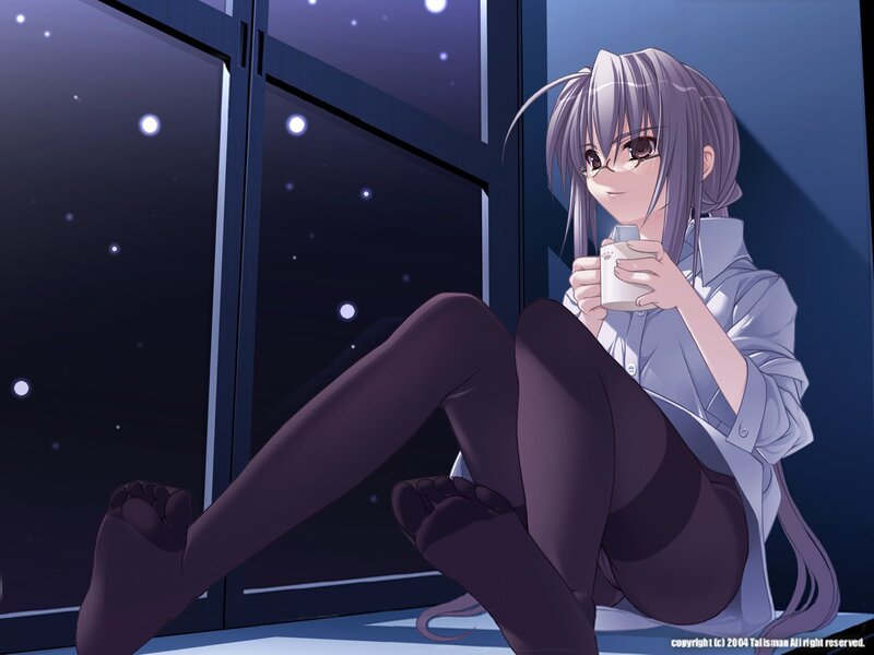 anime girl with cup at night