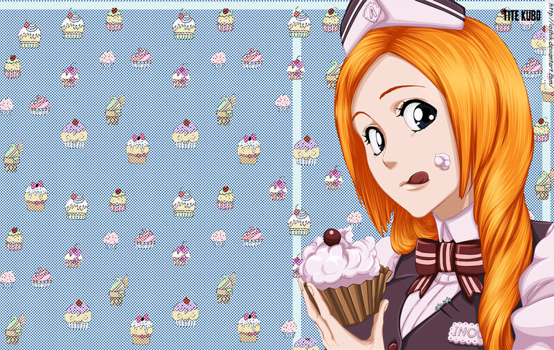 anime girl with cupcake