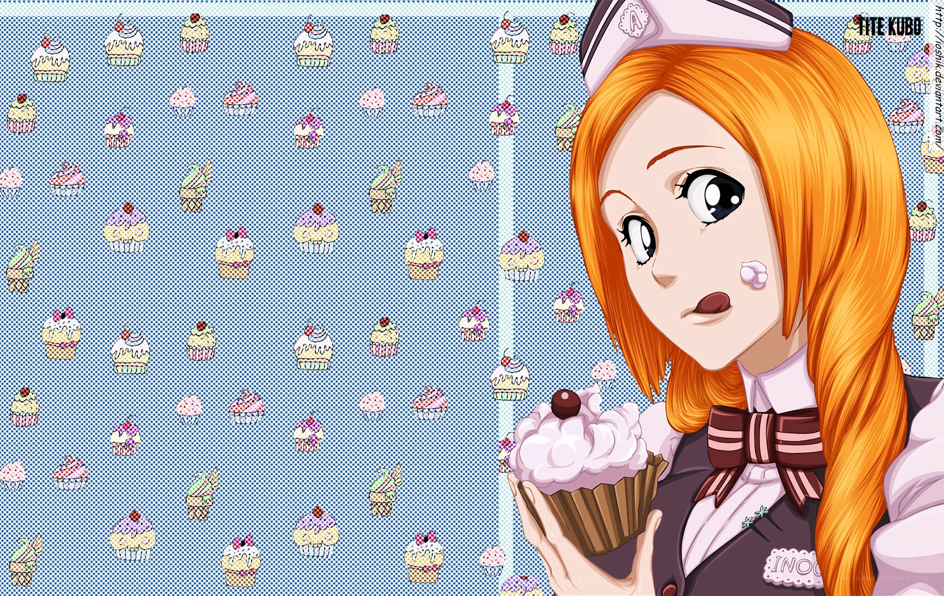 anime girl with cupcake